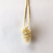 Load image into Gallery viewer, Spirit Quartz Necklace in Macramé Wrap-ZimZan Gemstones