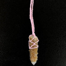 Load image into Gallery viewer, Spirit Quartz Crystal from South Africa, wrapped in macramé style wool yarn.