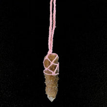 Load image into Gallery viewer, Spirit Quartz Crystal from South Africa, wrapped in macramé style wool yarn.