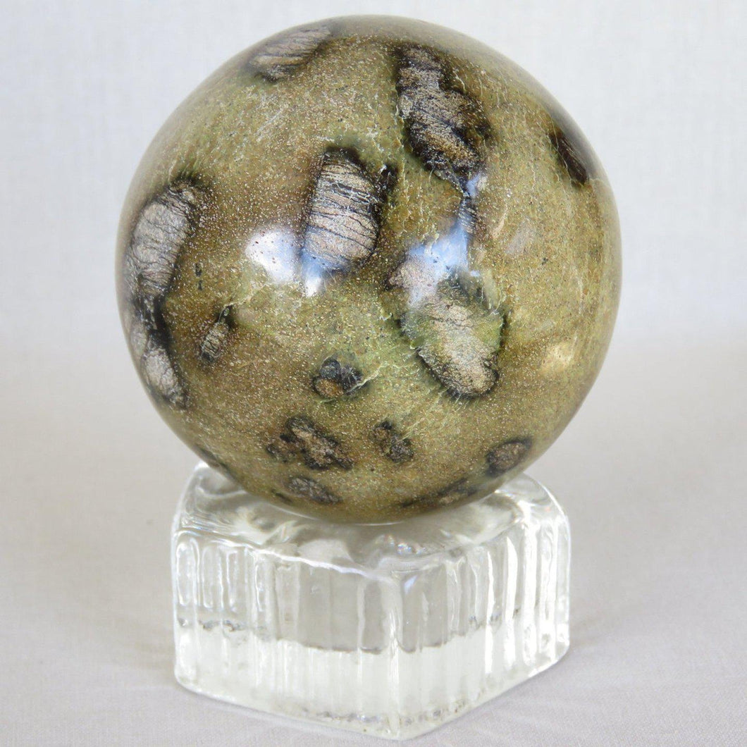 Brown Leopard Skin Jasper Sphere-ZimZan Gemstones