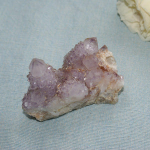 Light Purple Spirit Quartz Crystal Cluster with Druzy Crystals-ZimZan Gemstones