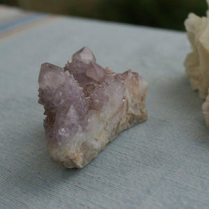 Light Purple Spirit Quartz Crystal Cluster with Druzy Crystals-ZimZan Gemstones