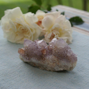 Light Purple Spirit Quartz Crystal Cluster with Druzy Crystals-ZimZan Gemstones