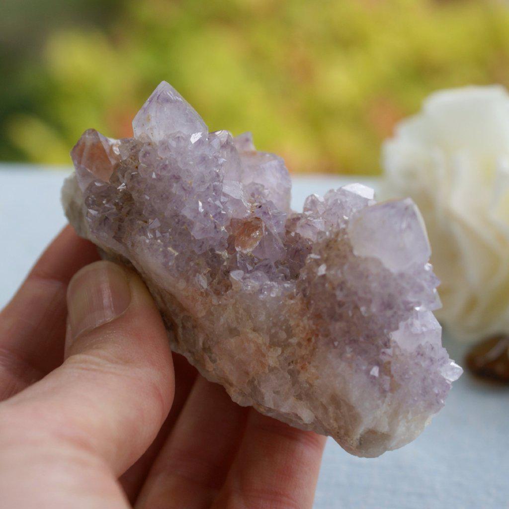 Light Purple Spirit Quartz Crystal Cluster with Druzy Crystals-ZimZan Gemstones