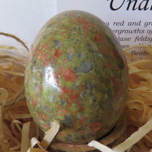 Unakite Egg in gemstone gift box